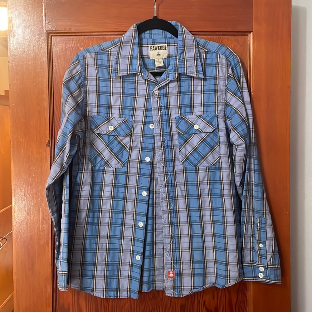 Raw Edge Long Sleeve Dress Shirt